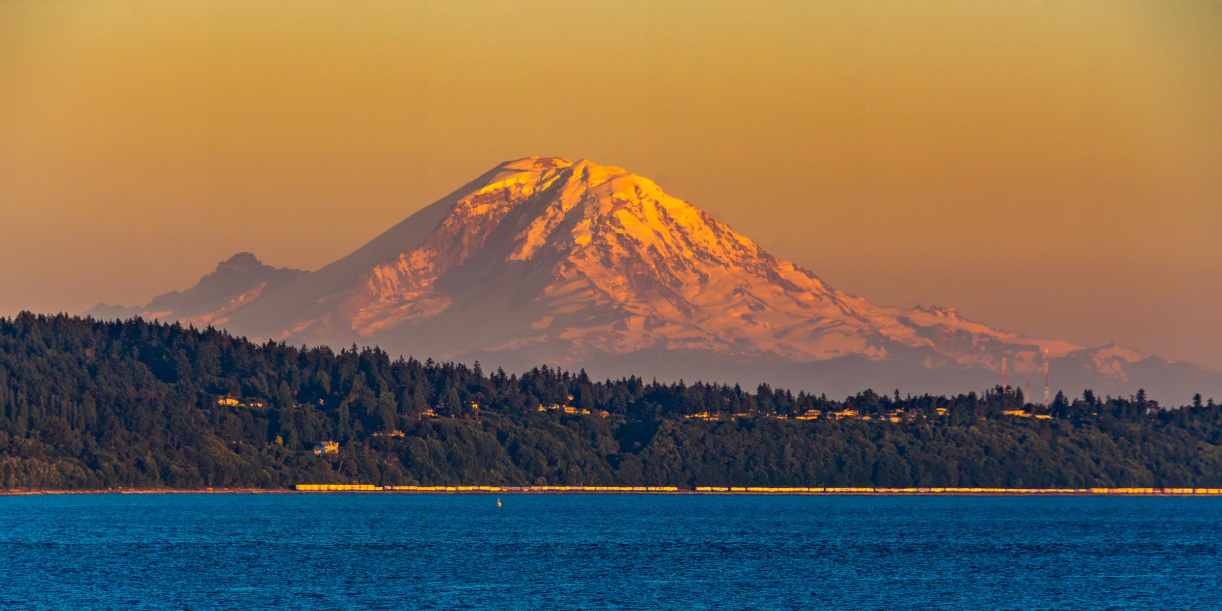 Mount Rainier at sunset Seattle Washington United States