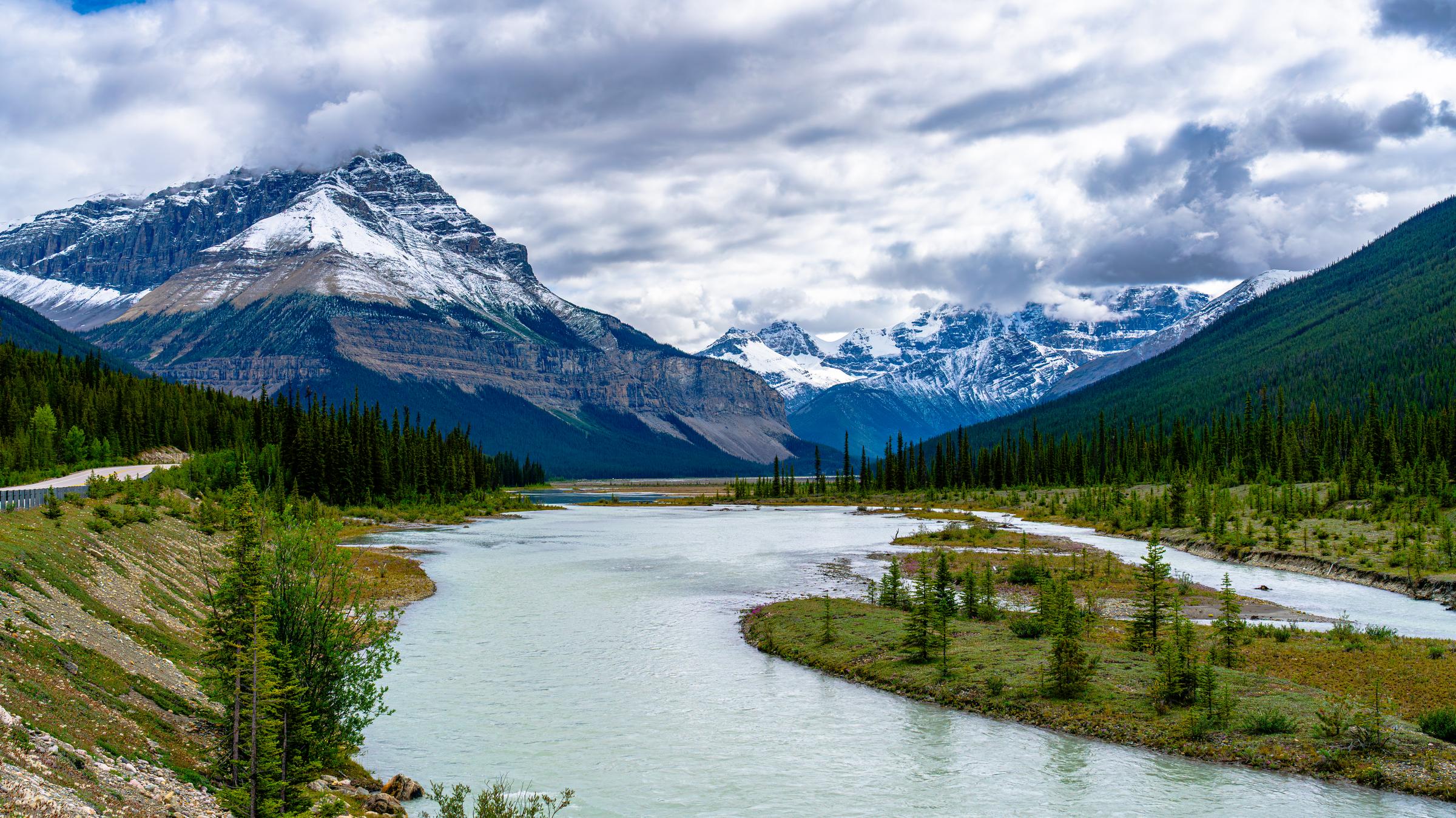 River in the Mountains Athabasca River AB Canada
