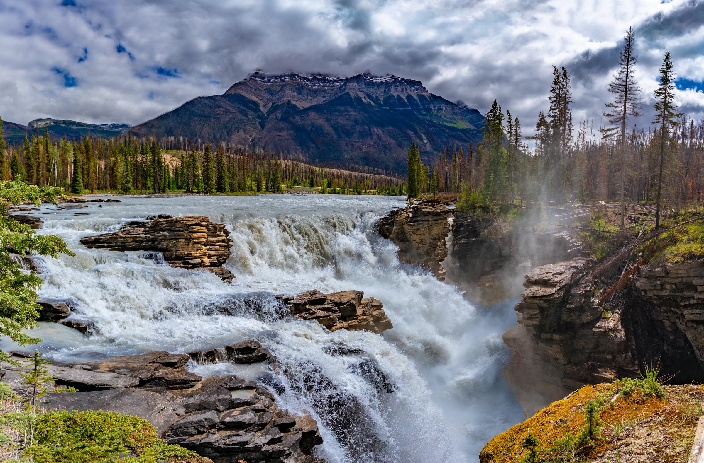 Waterfall in Jasper National Park Athabasca Falls AB Canada - 2