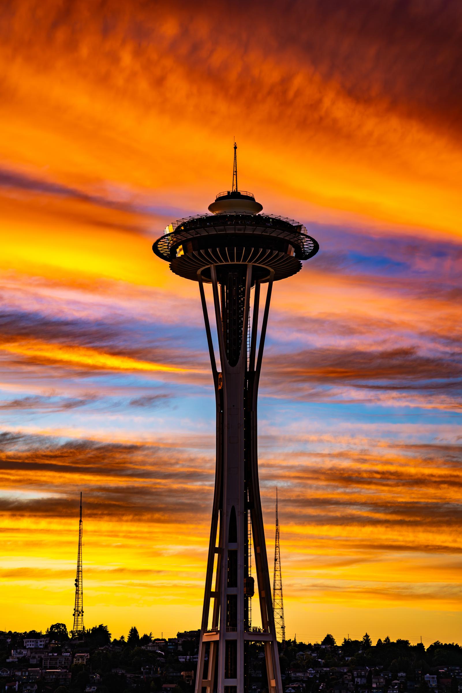 Space Needle at sunset Seattle Washington United States - 4