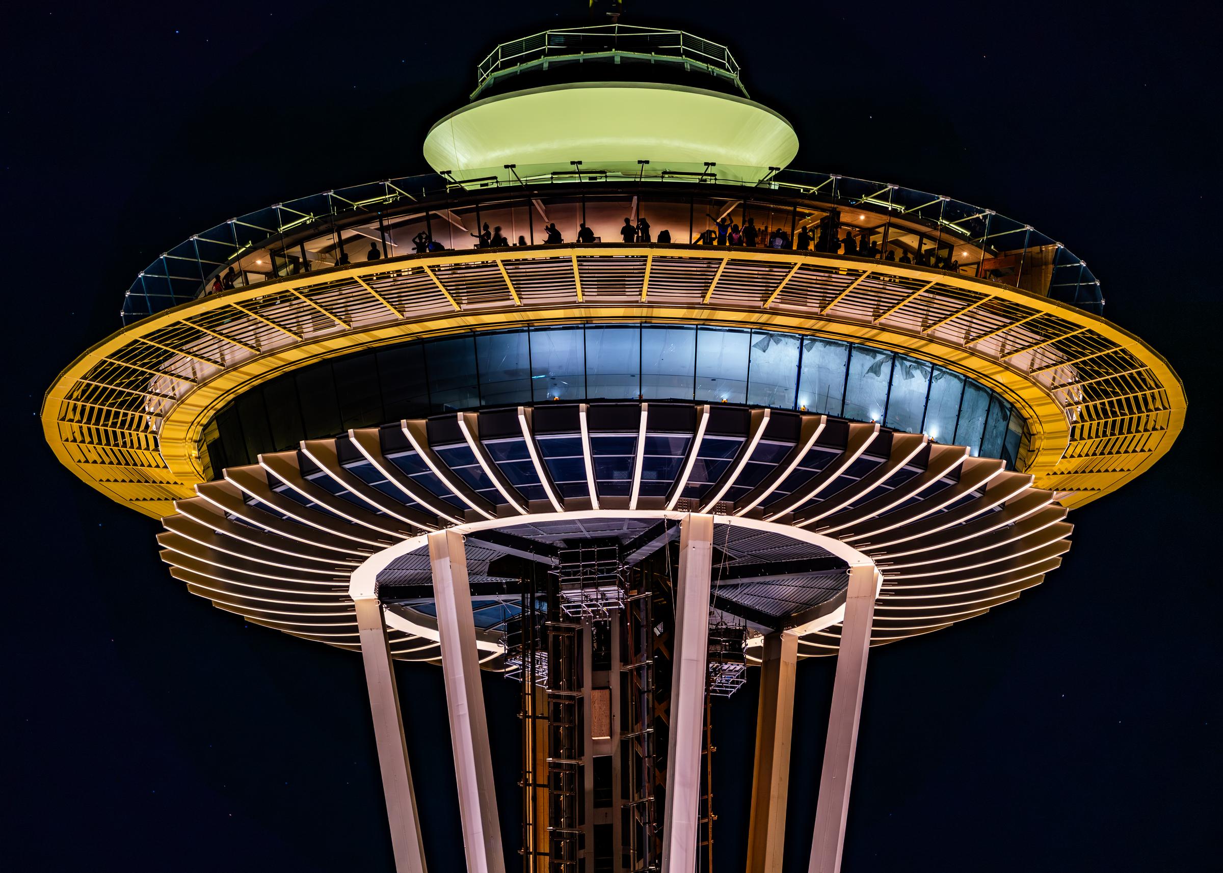 Space Needle at night Seattle Washington United States