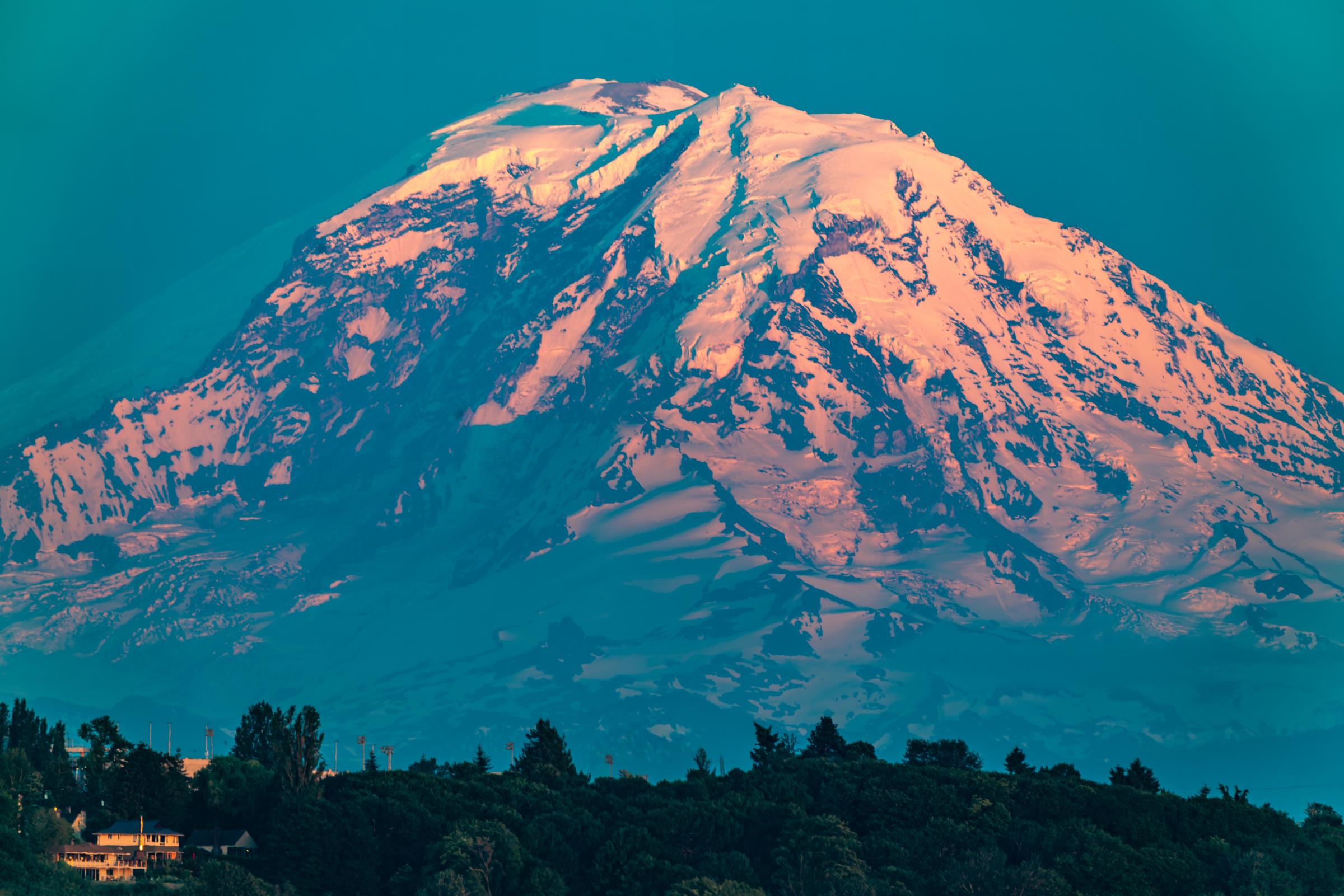 Mount Rainier at Sunset Seattle Washington United States - 2