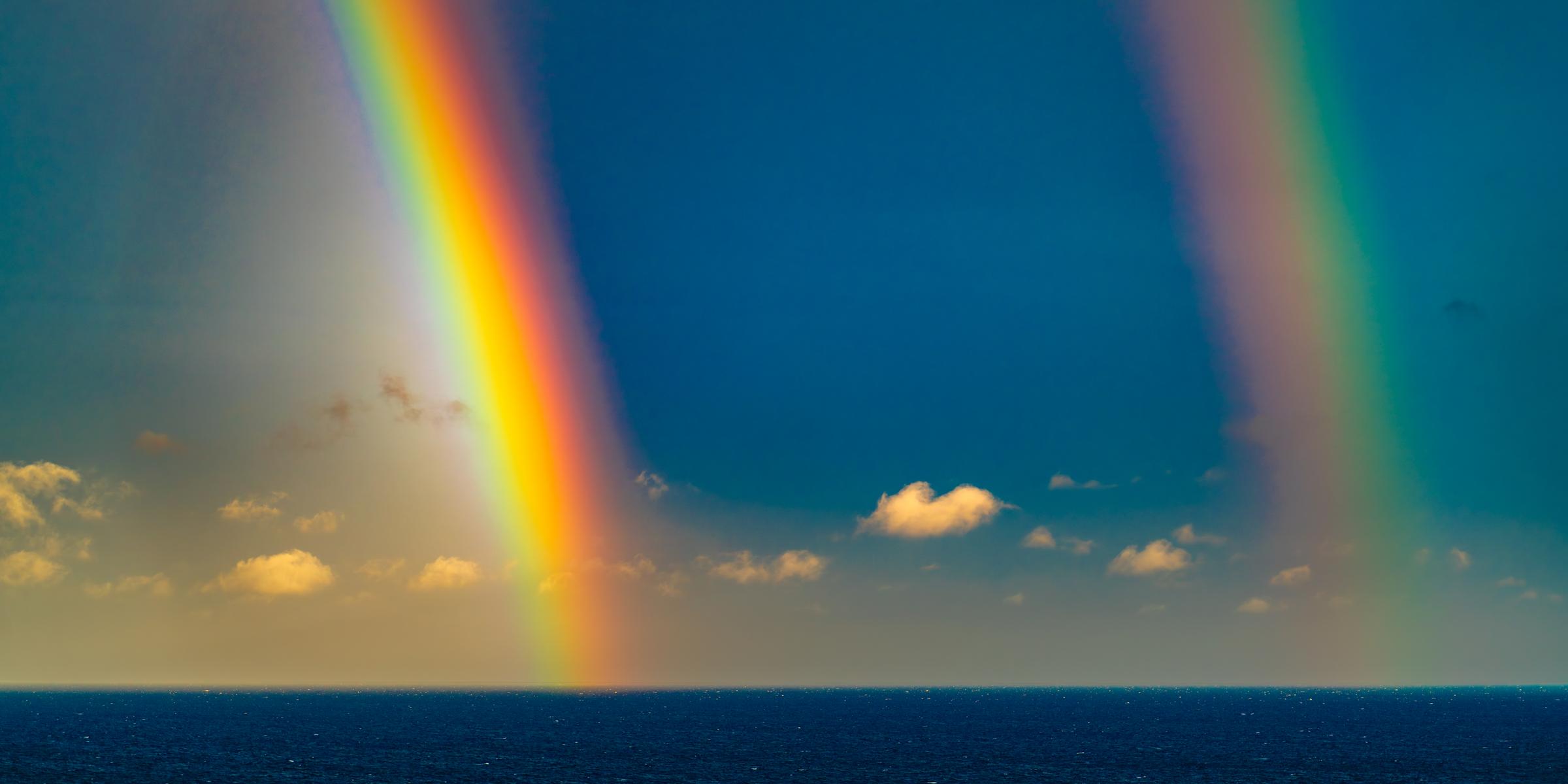 Double Rainbow Over the Ocean