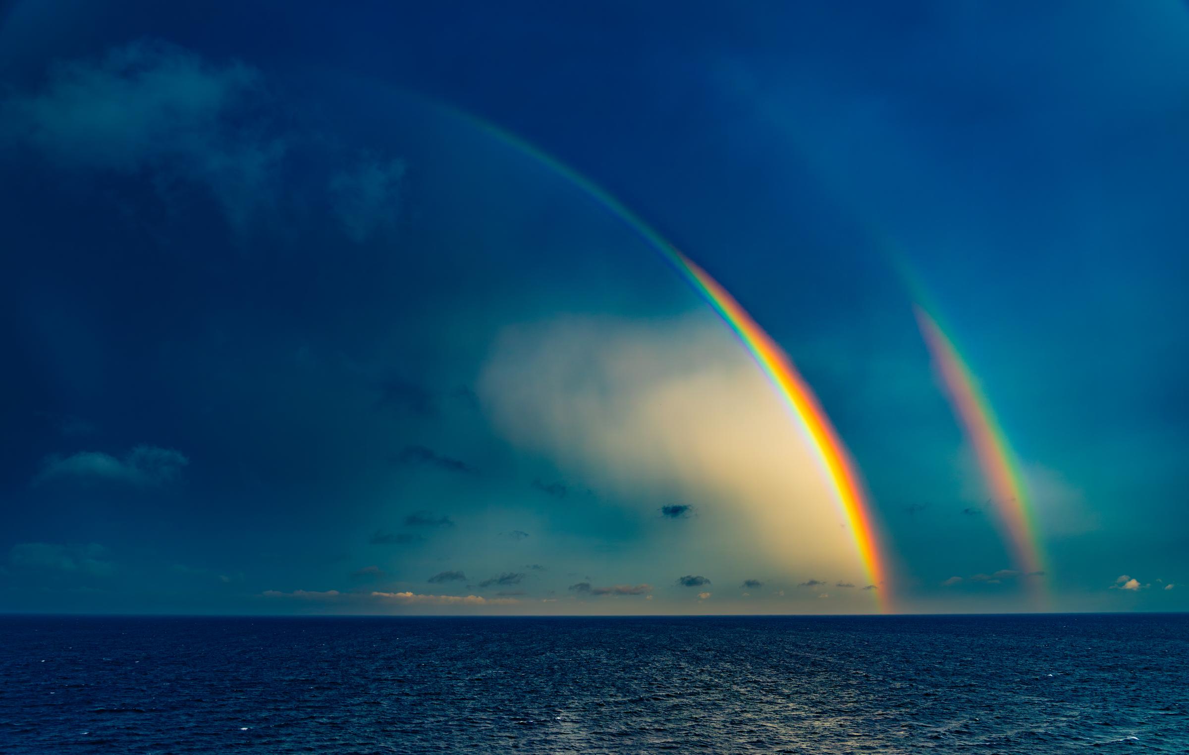 Double Rainbow Over the Ocean - 2