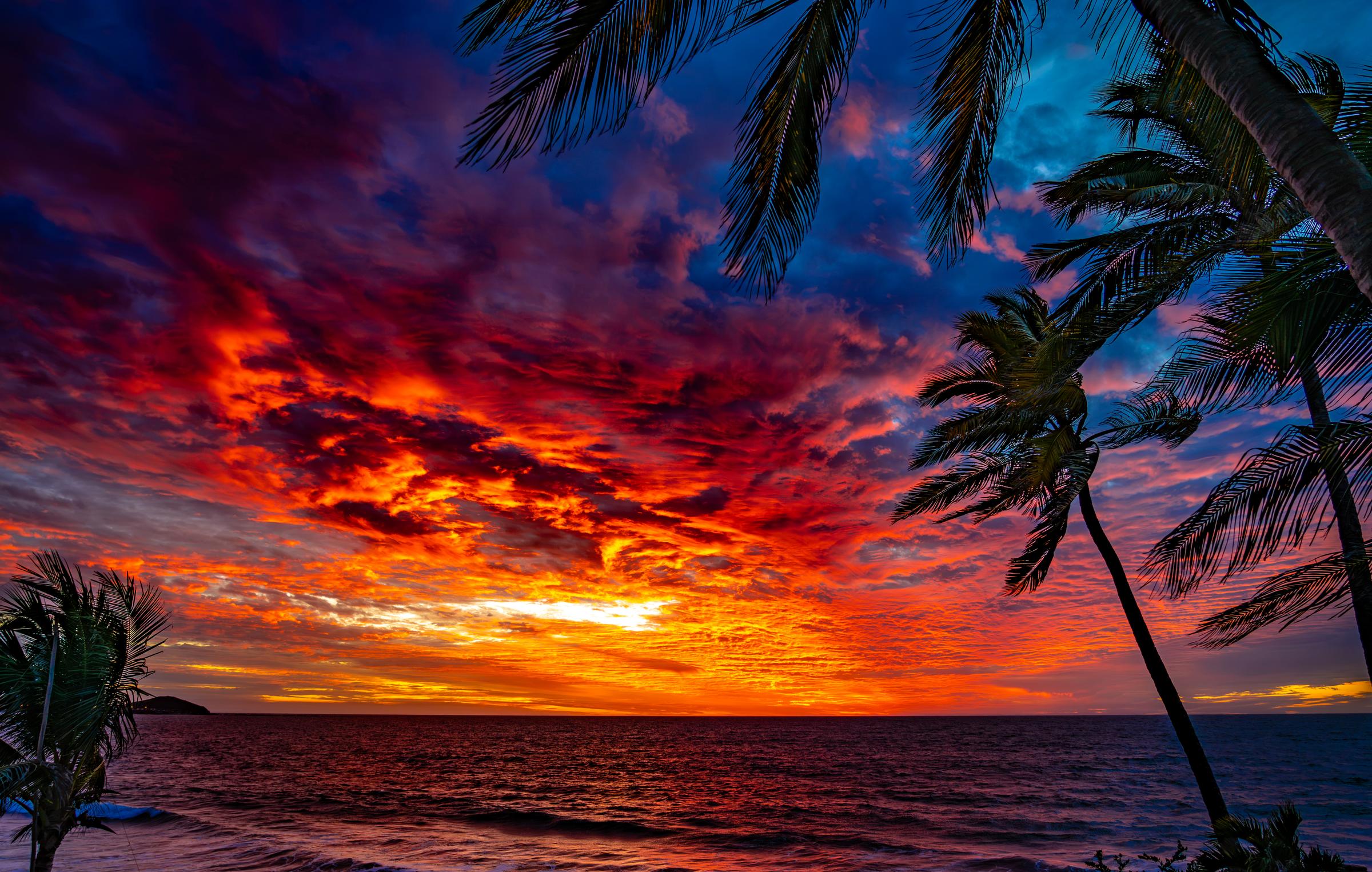 Vibrant Sunset Over the Ocean Mazatlan Sinaloa Mexico