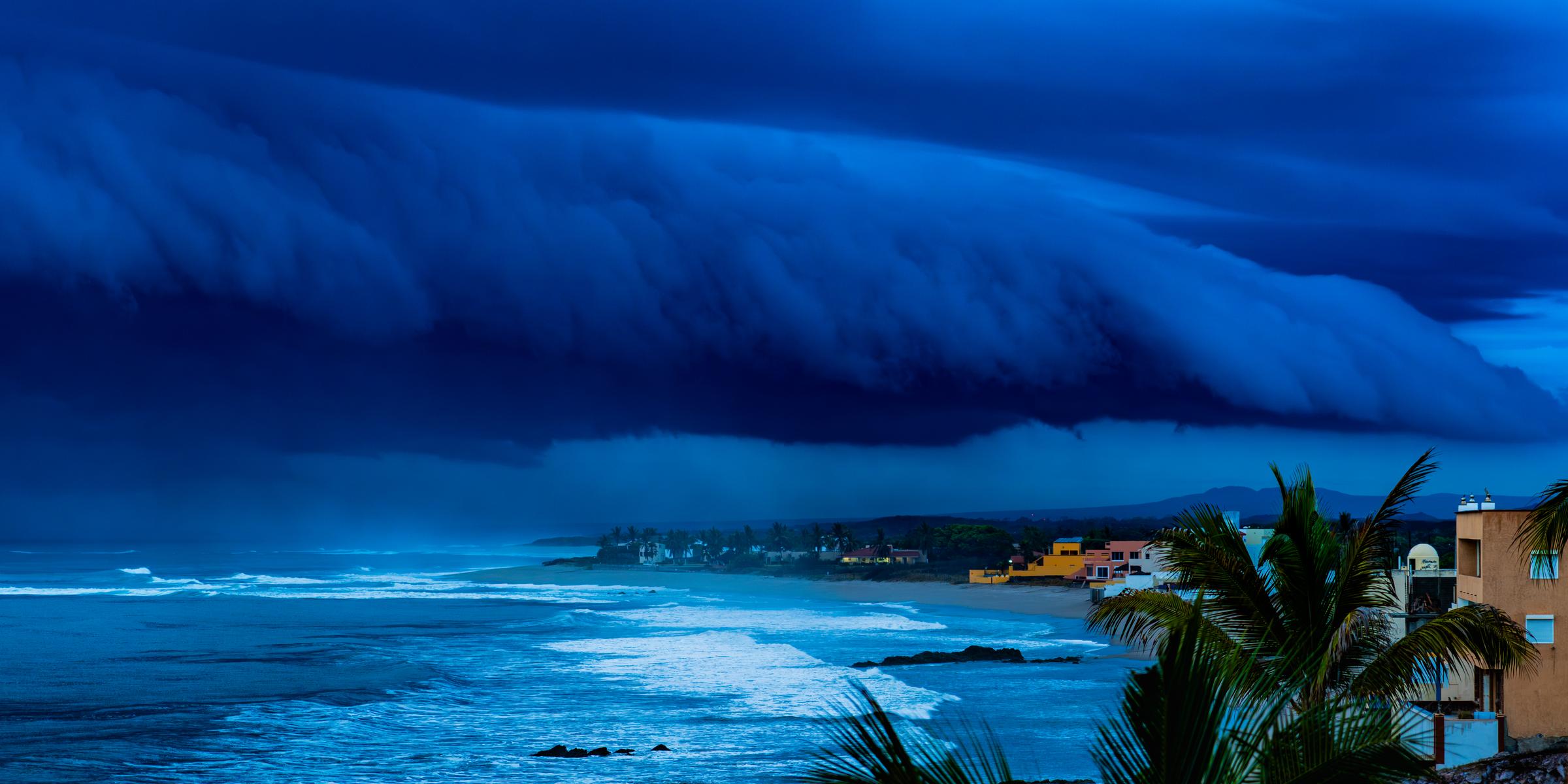 Storm Approaching Coastal Town Mazatlan Sinaloa Mexico