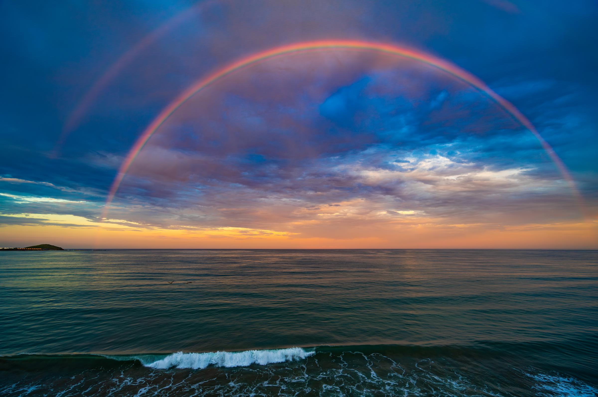 Rainbow over the ocean Mazatlan Sinaloa Mexico