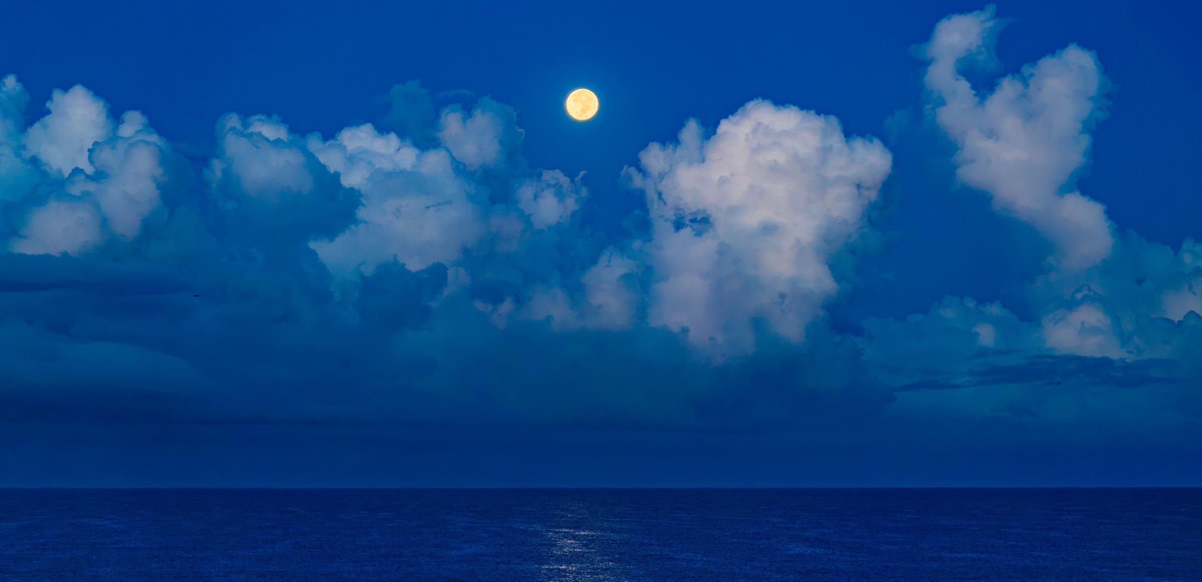 Moon over the ocean Mazatlan Sinaloa Mexico