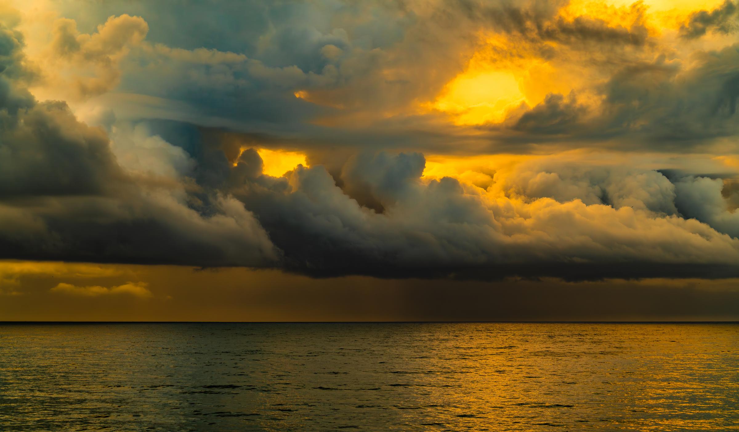 Golden Sunset Over the Ocean Mazatlan Sinaloa Mexico