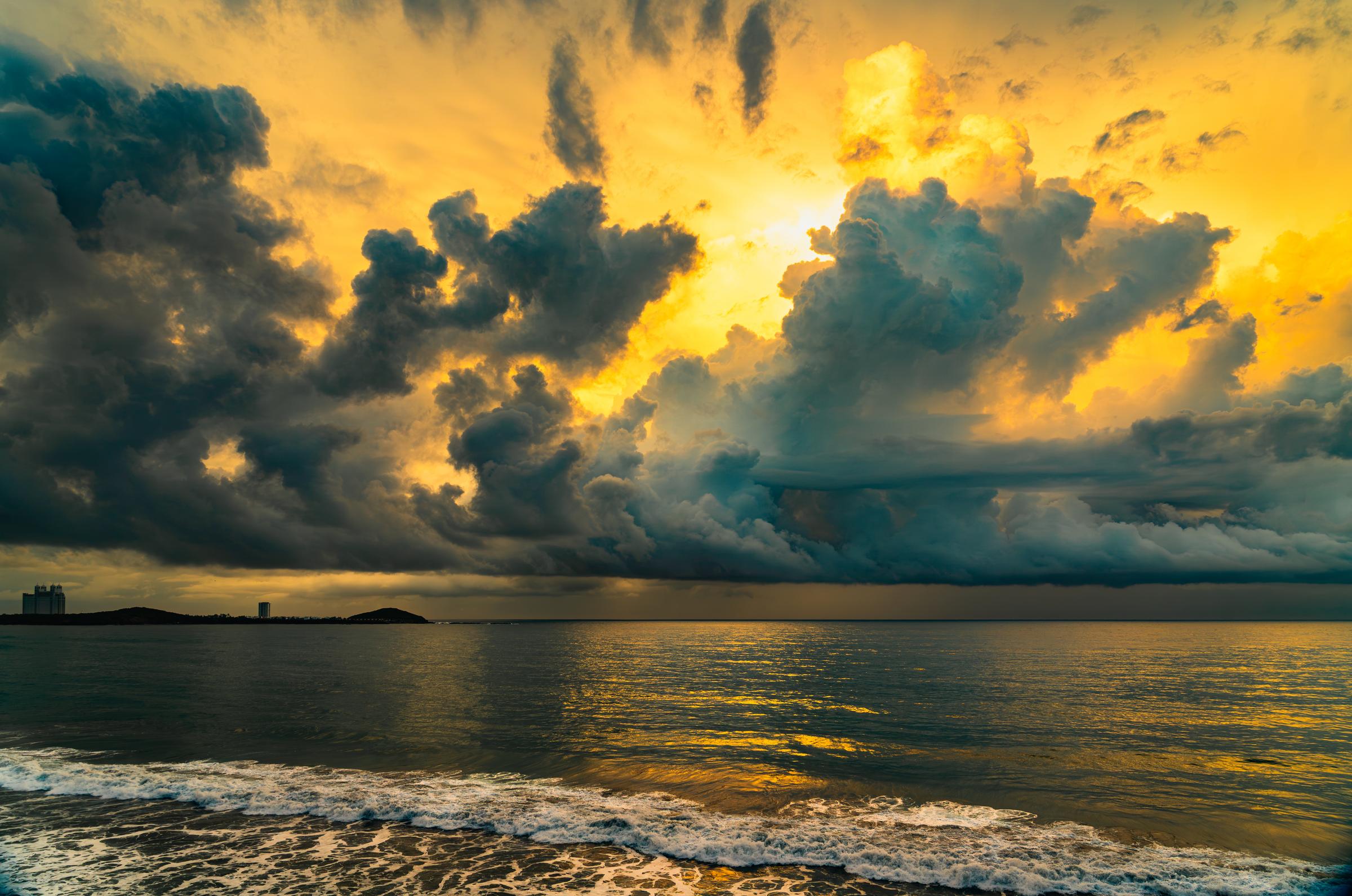 Stormy Sea at Sunset Mazatlan Sinaloa Mexico