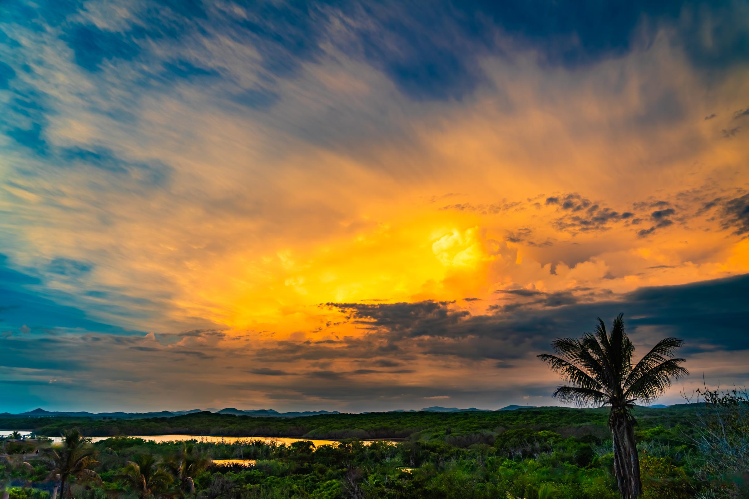 Sunset over the landscape Mazatlan Sinaloa Mexico