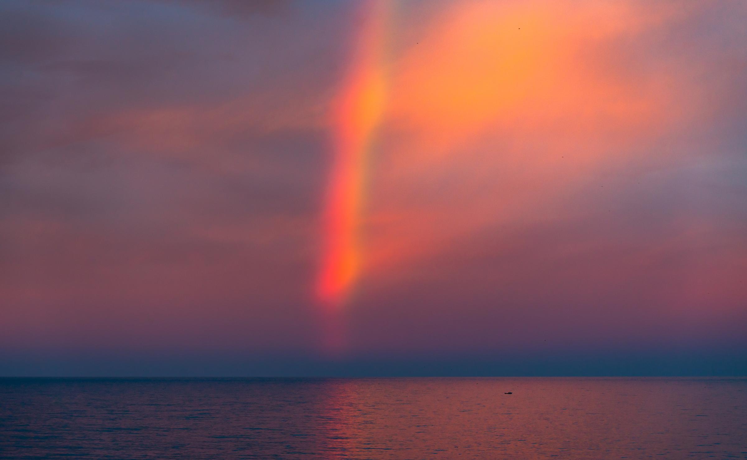 Rainbow over the ocean at dusk Mazatlan Sinaloa Mexico - 2