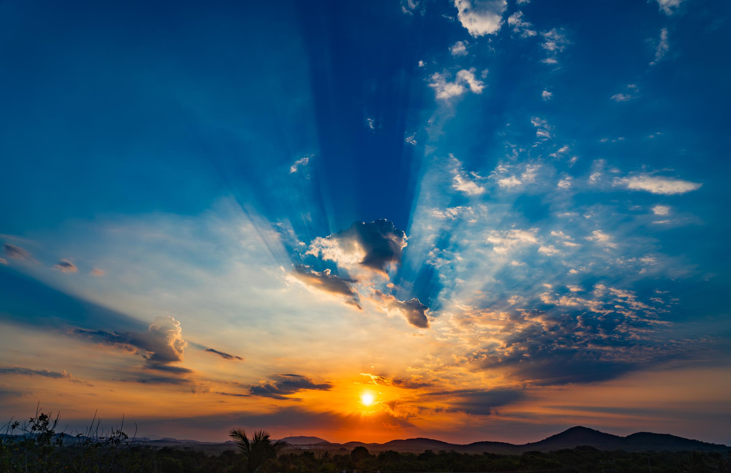 Sunset with Sunbeams Mazatlan Sinaloa Mexico