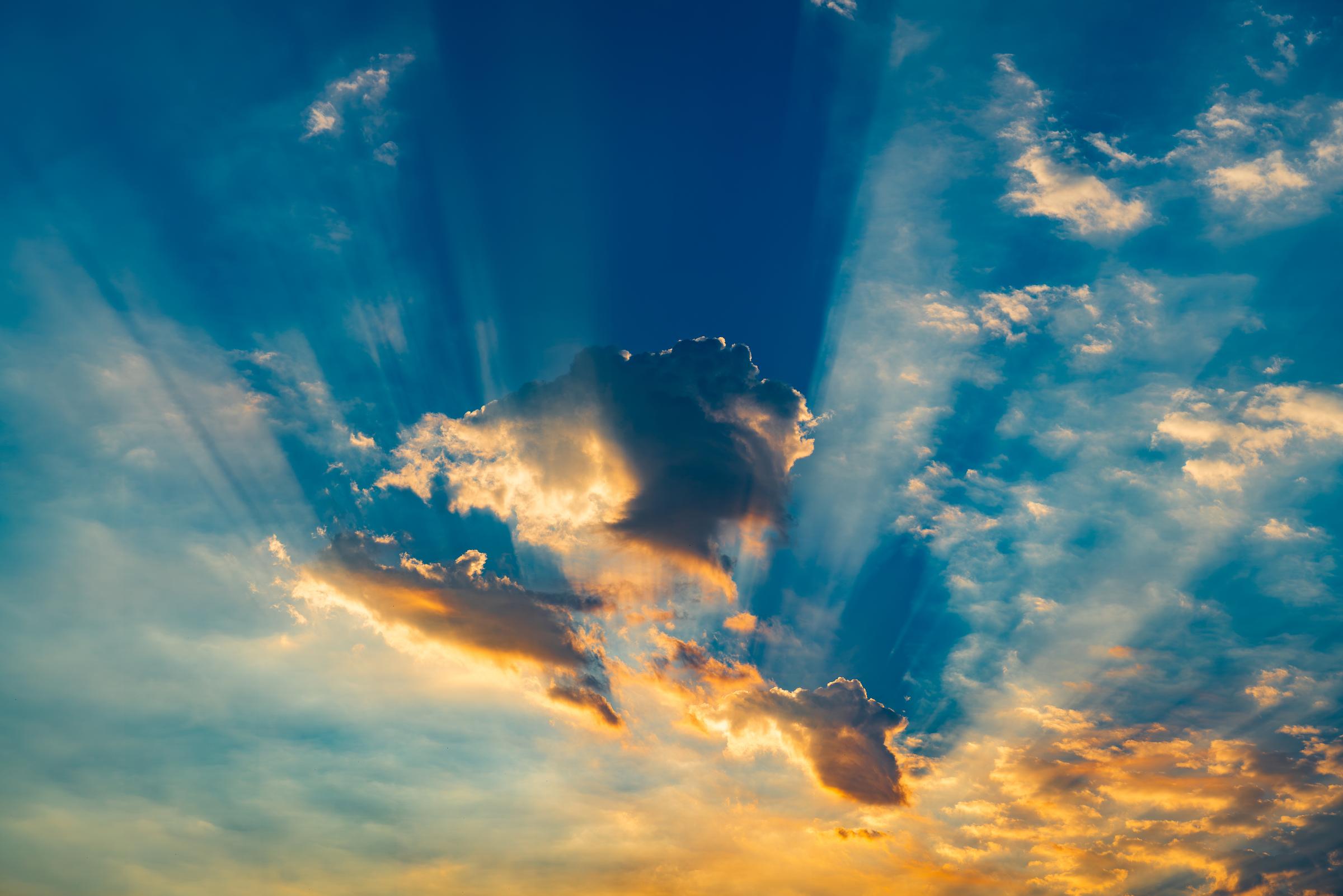 Sunlight beams through clouds Mazatlan Sinaloa Mexico