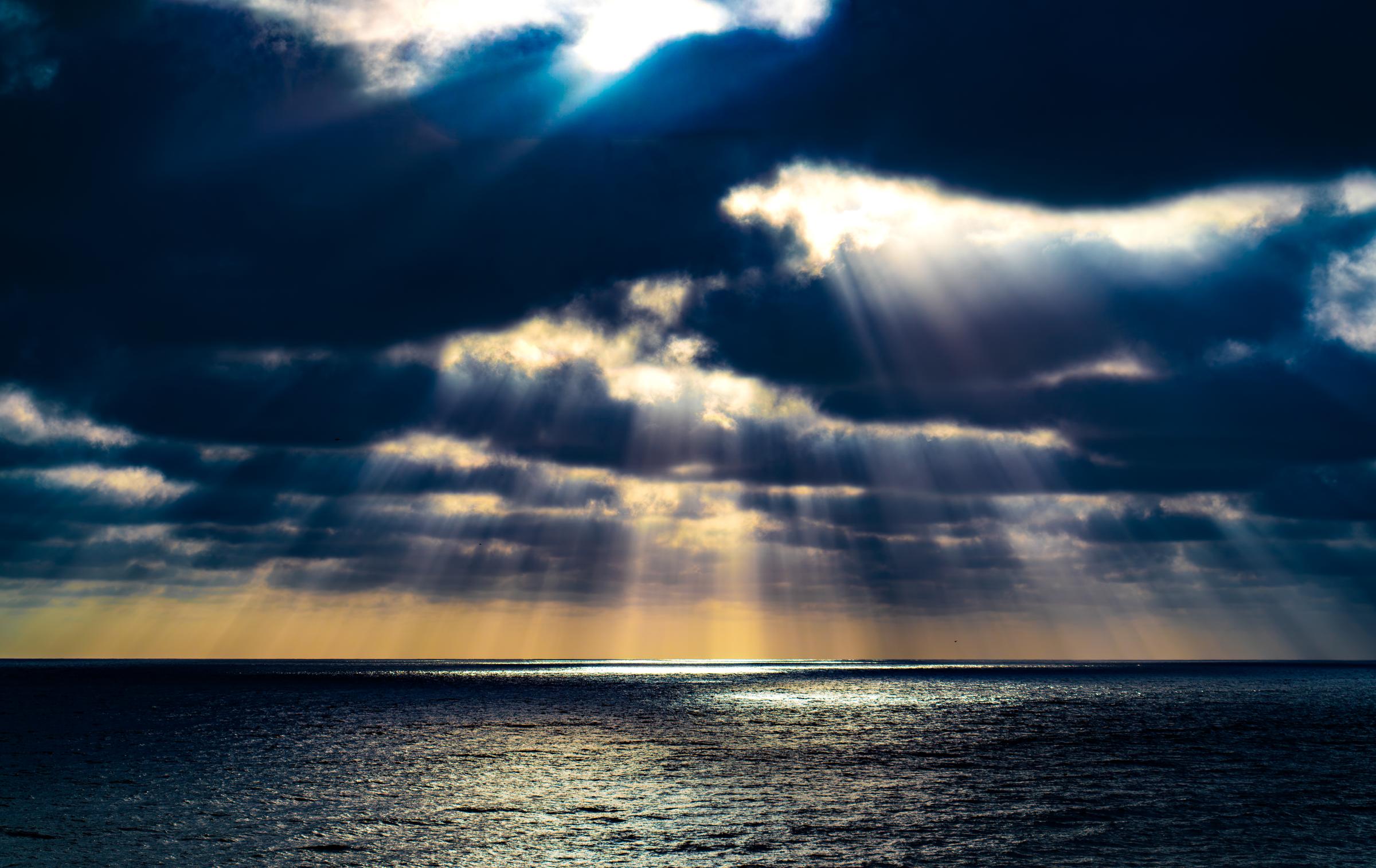 Sunlight Breaking Through Clouds Over Ocean Mazatlan Sinaloa Mexico - 2