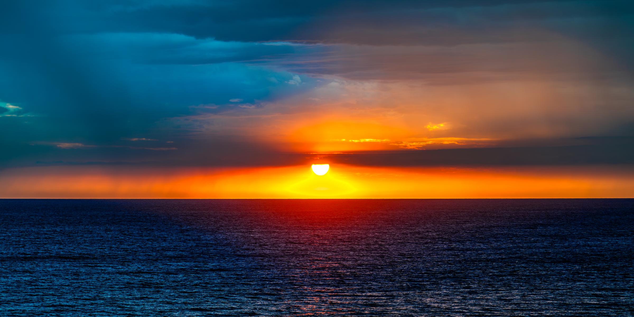 Sunset over the ocean El Habal Sinaloa Mexico