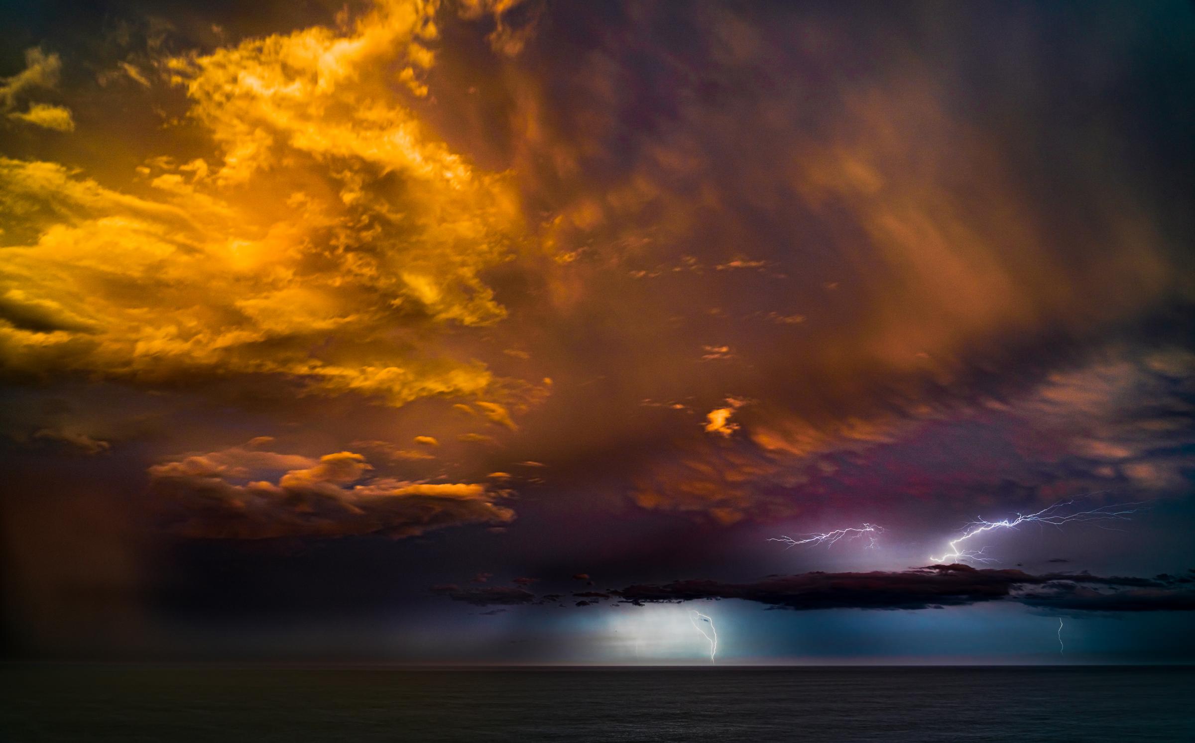 Lightning Storm at Sunrise