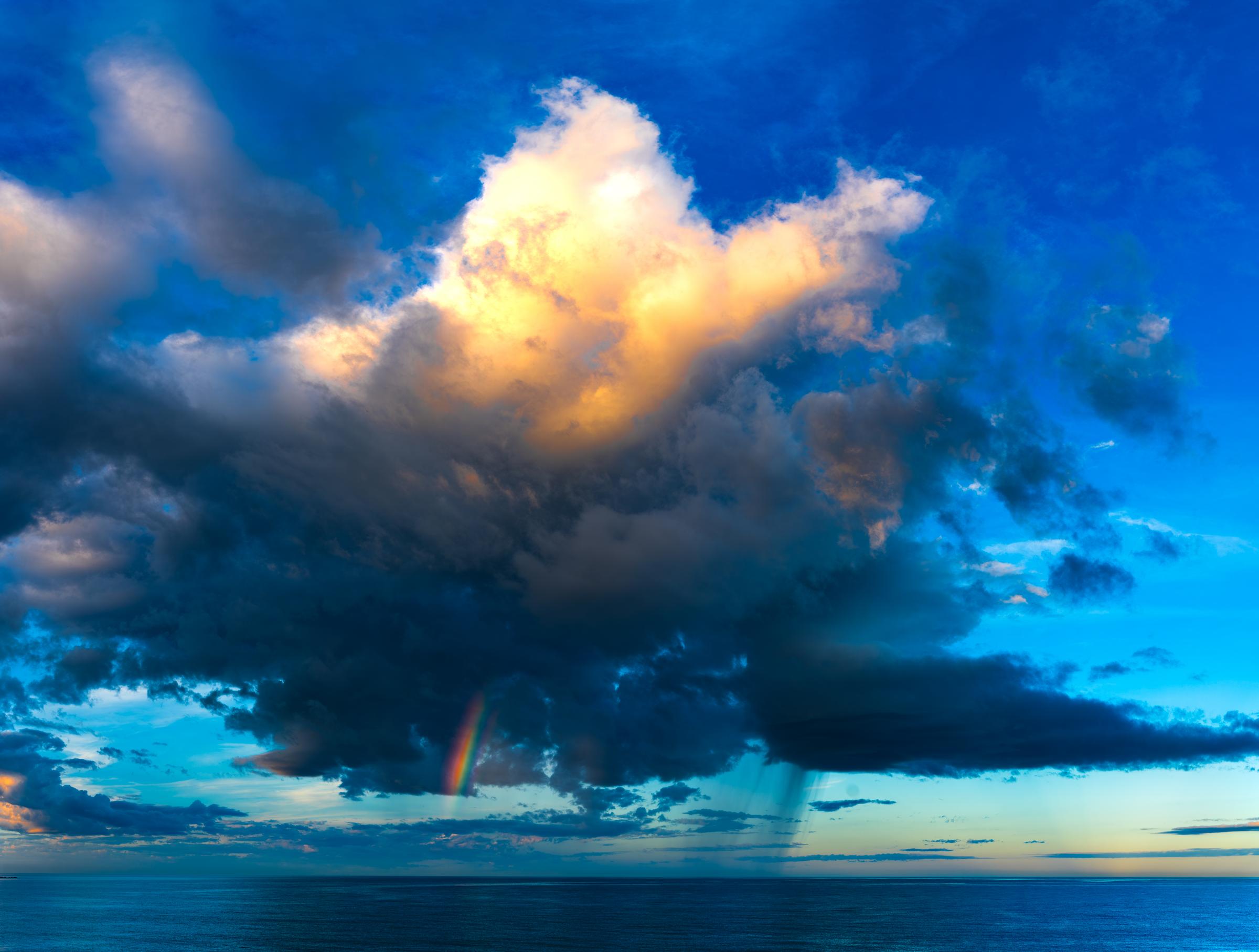 Rainbow over the ocean El Habal Sinaloa Mexico