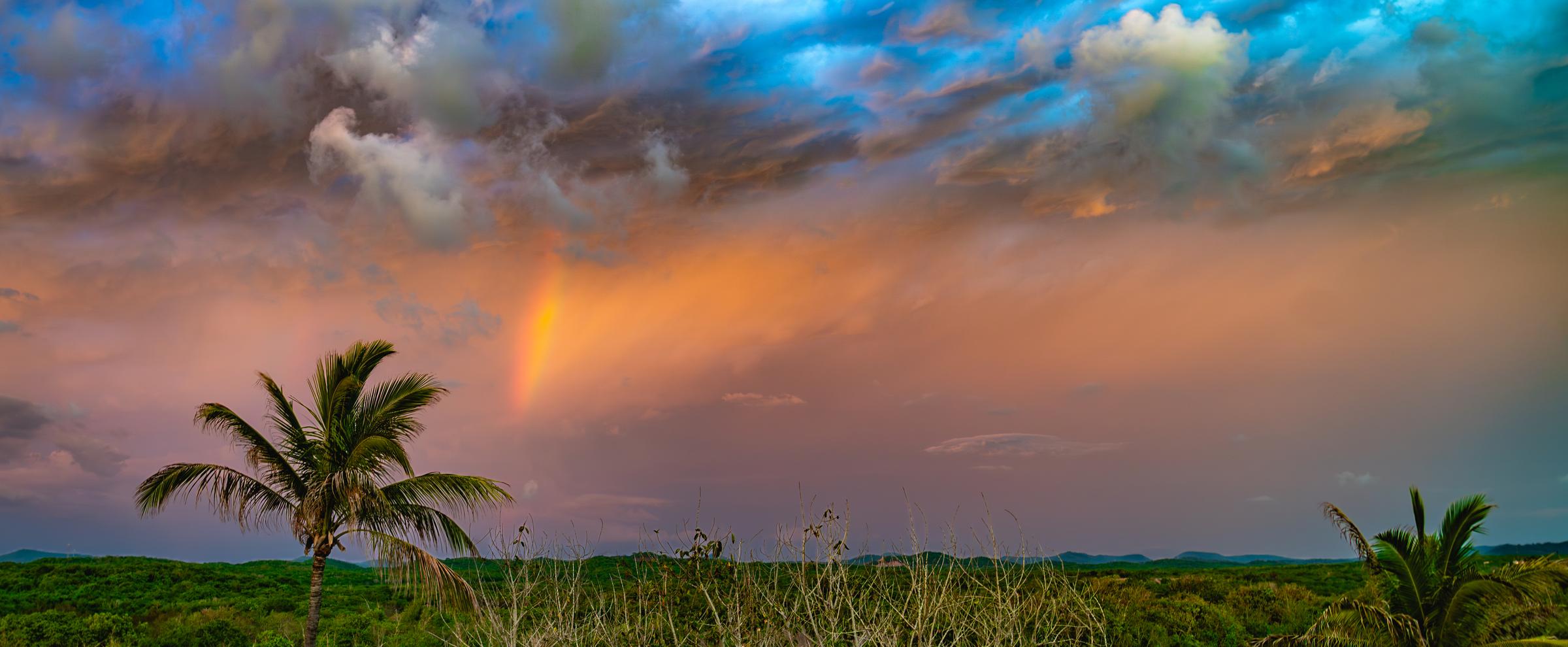 Sunset Storm Rainbow on the Jungle