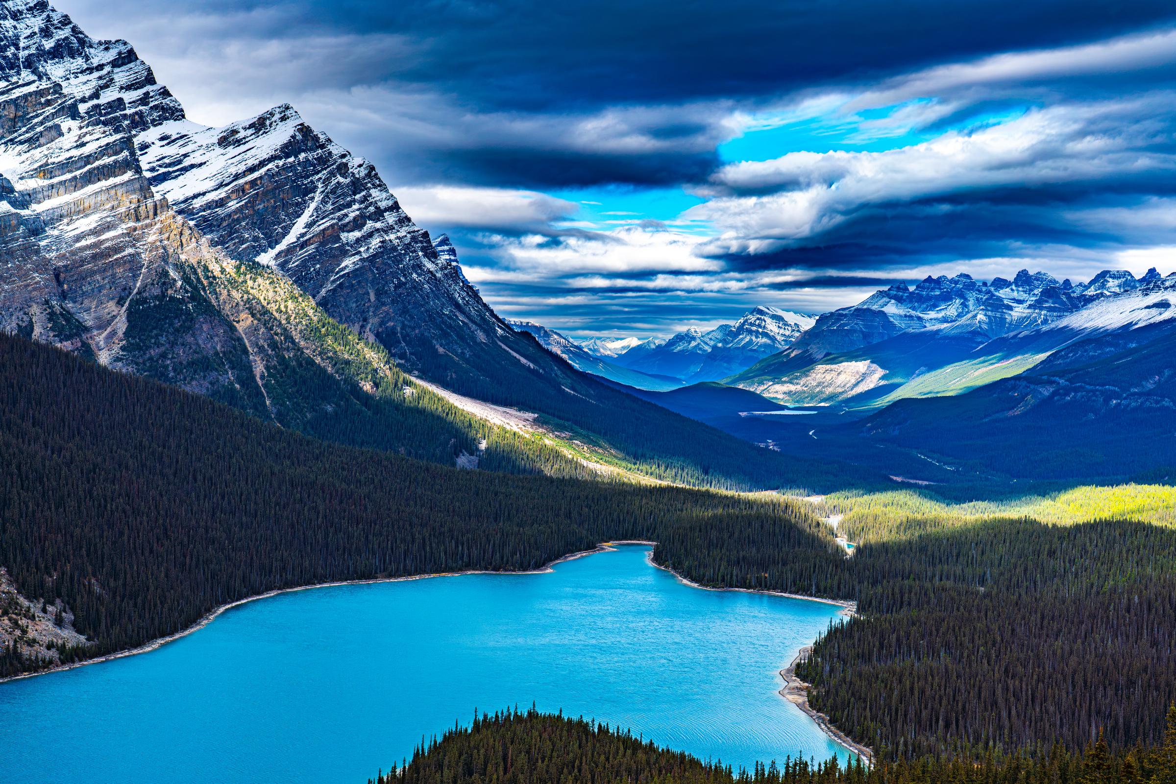 Tip of Peyto Lake & Valley Beyond.