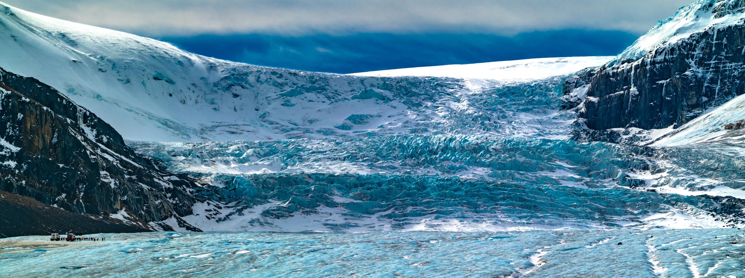 Glacier in a Mountain Valley Icefields Parkway British Columbia Canada