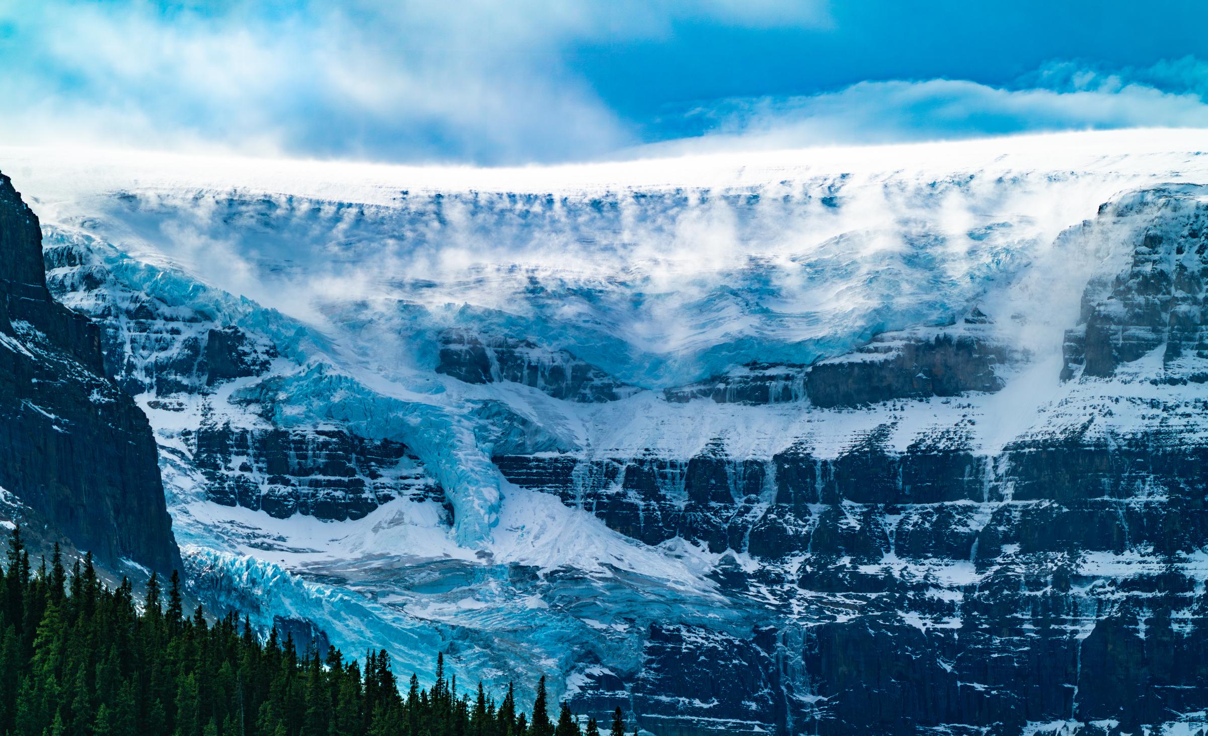 Glacier in the Mountains Icefields Parkway British Columbia Canada