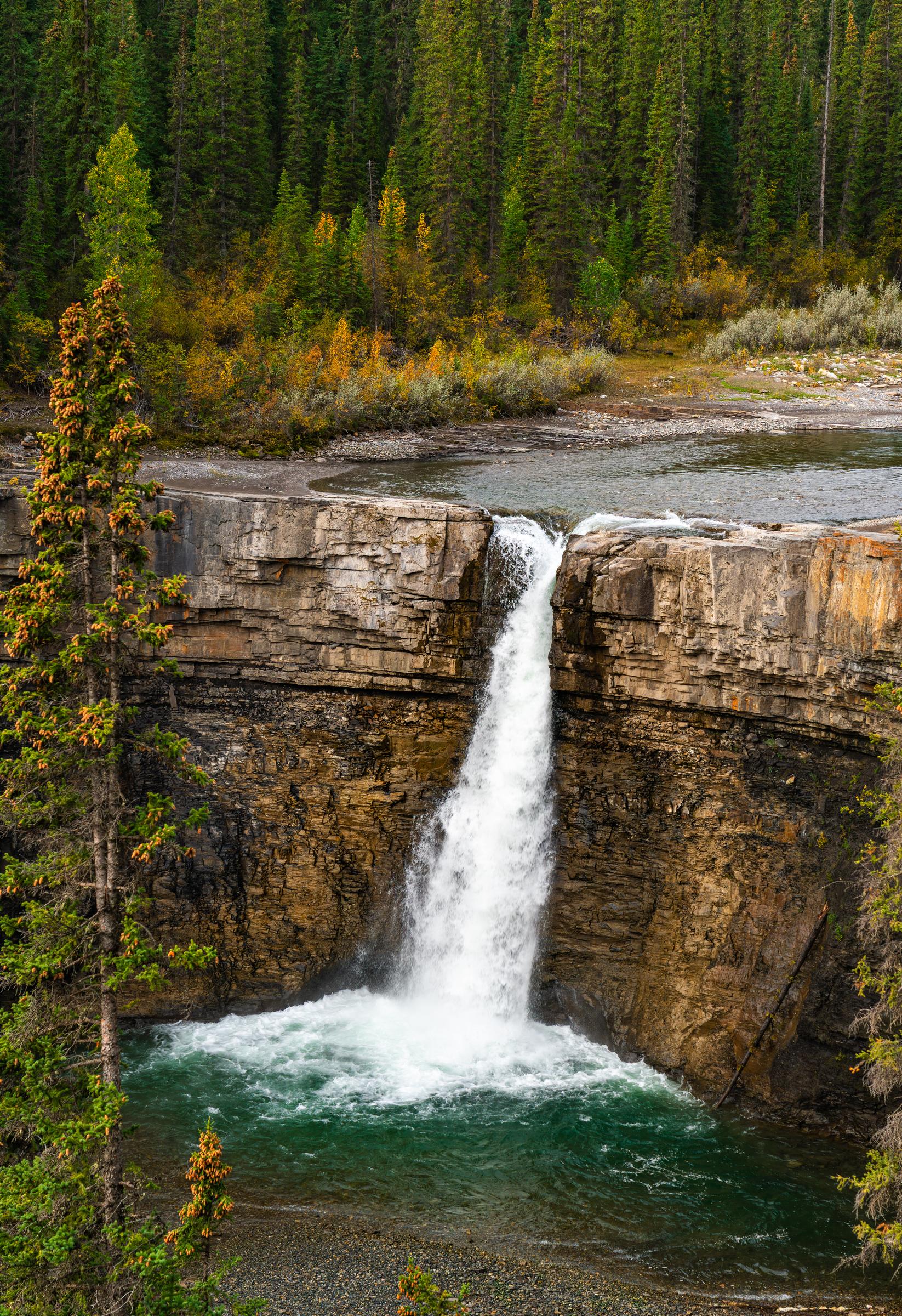 Waterfall in a Forest Crescent Falls AB Canada