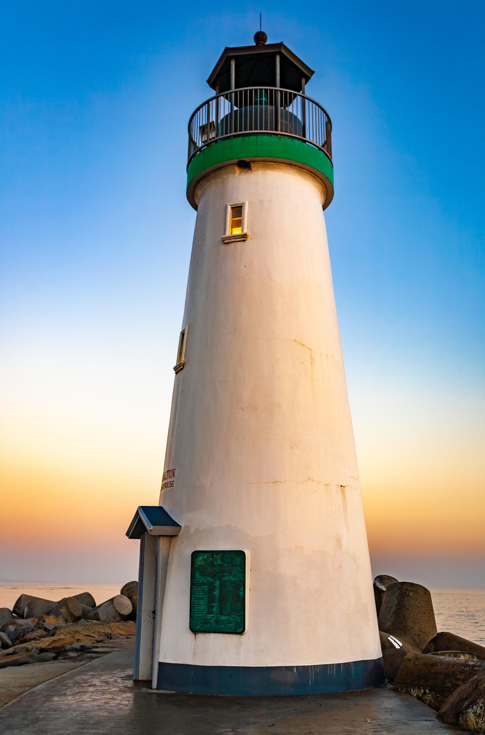Lighthouse at Dusk Santa Cruz Harbor