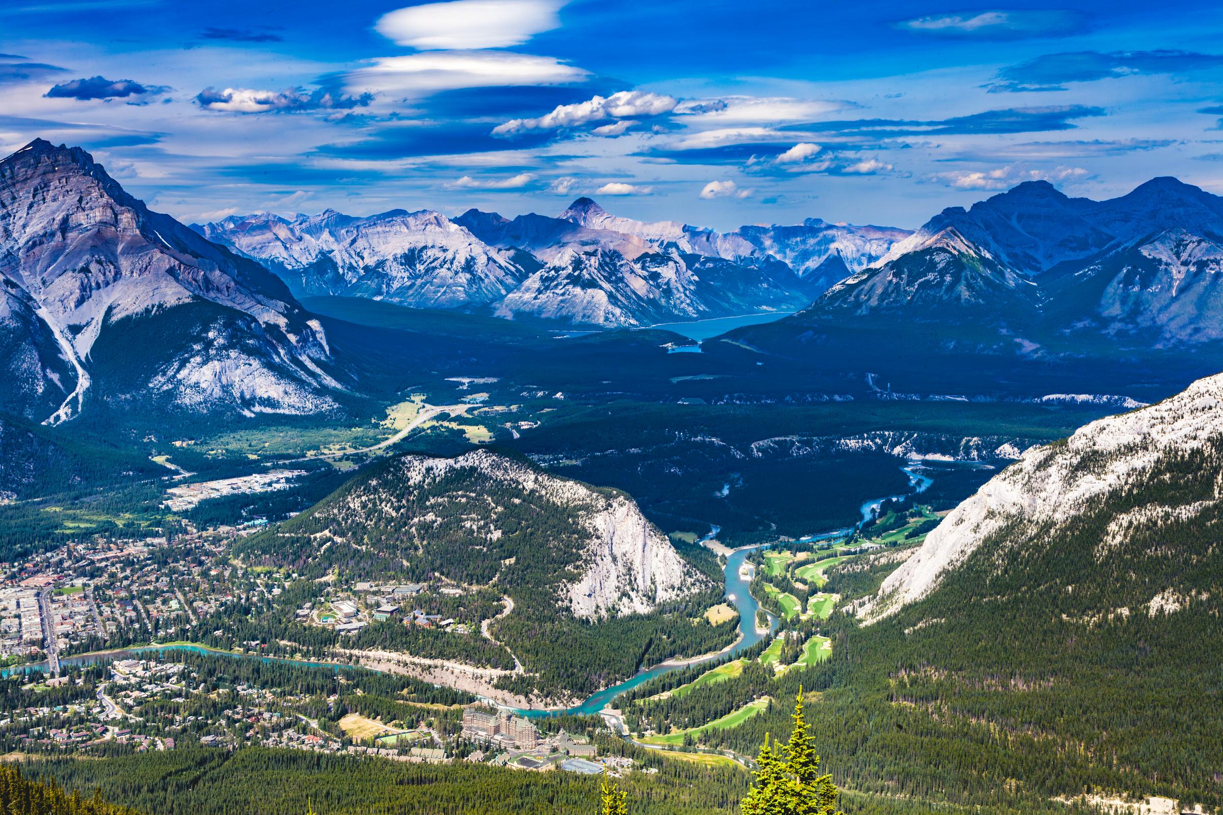 Mountain valley view Banff AB Canada
