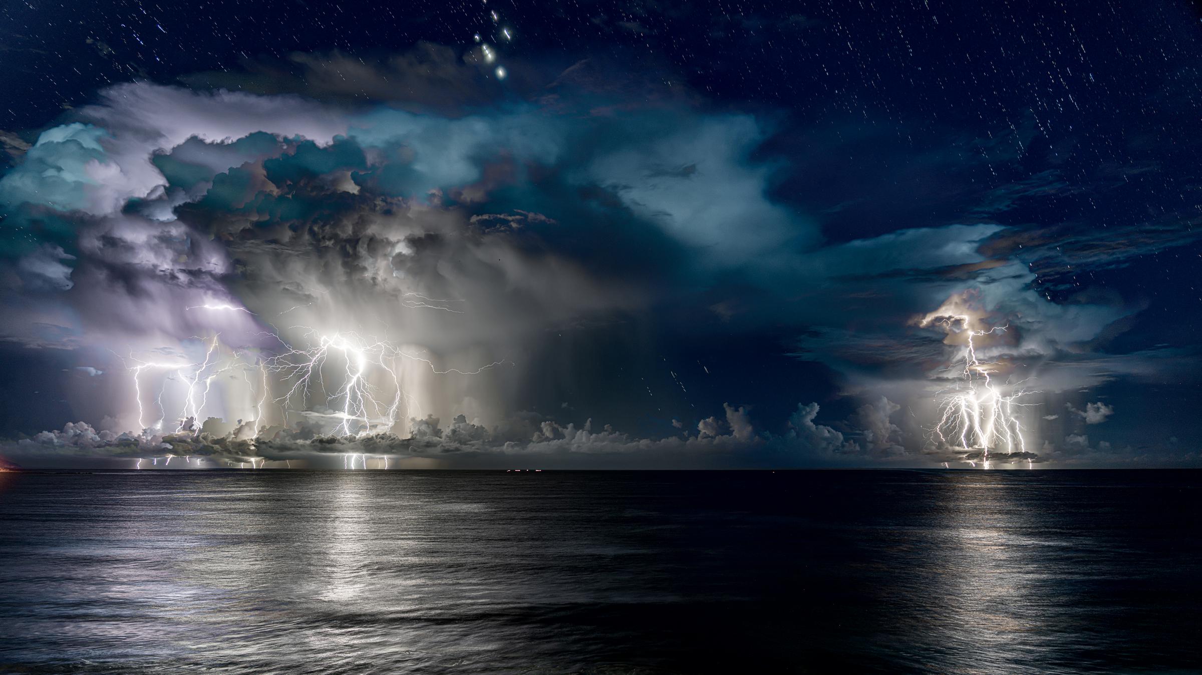Lightning Storm on the Pacific Early Morning