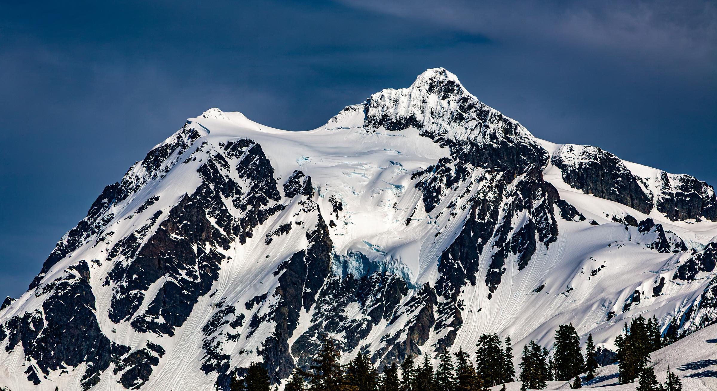 Snow-Capped Mountain Peak North Cascades Washington State United States