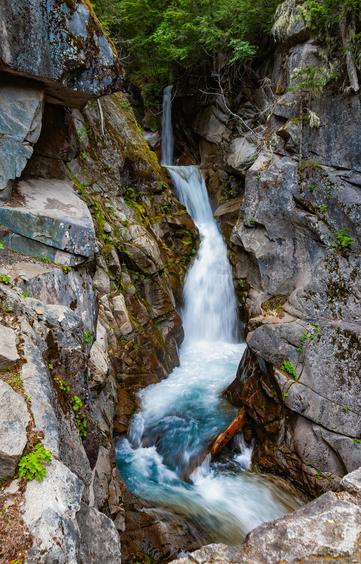 Waterfall in a rocky canyon Mount Rainier Washington State United States - 2