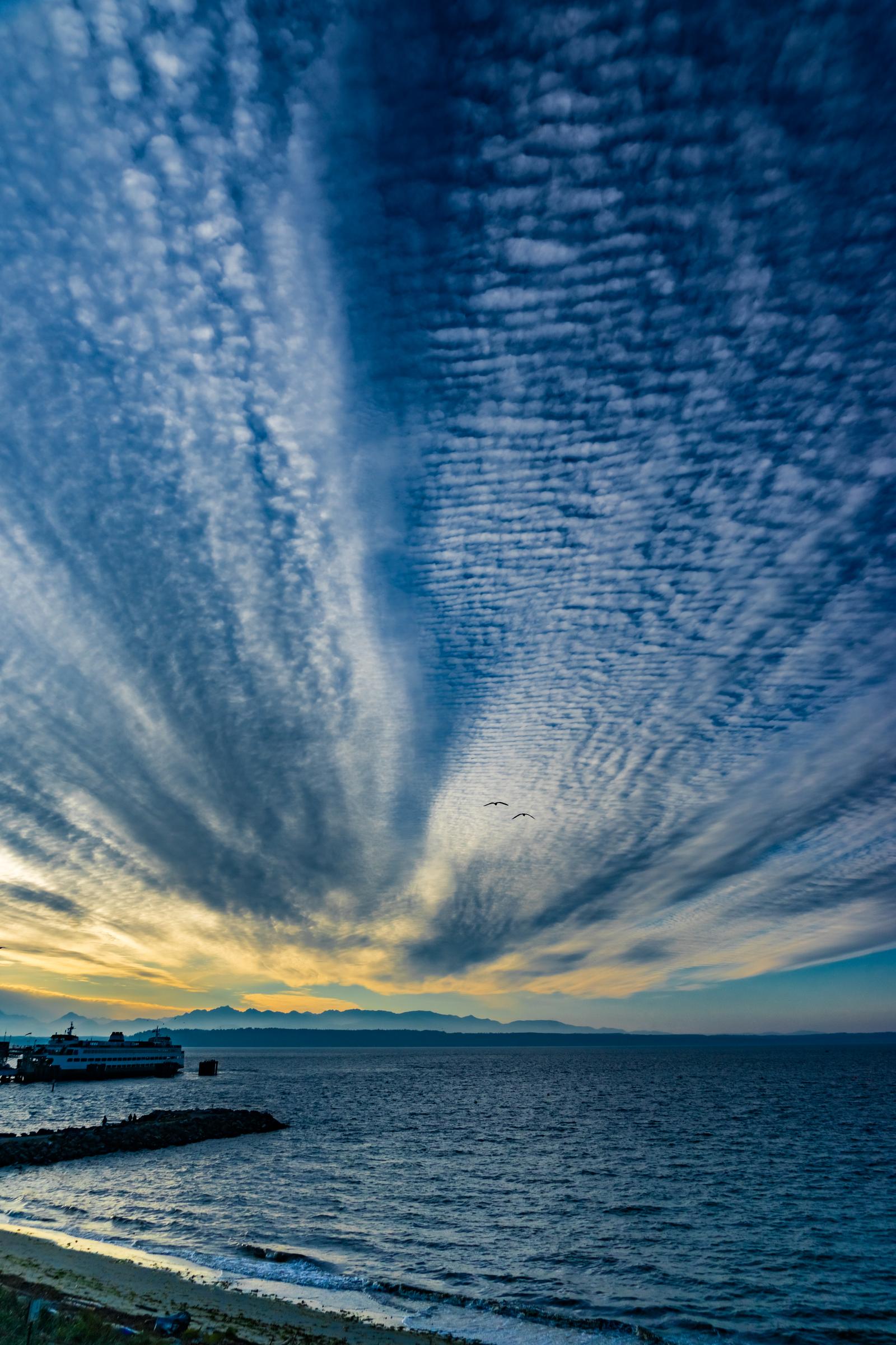 Dramatic Clouds Over the Water Edmonds Washington State United States - 2