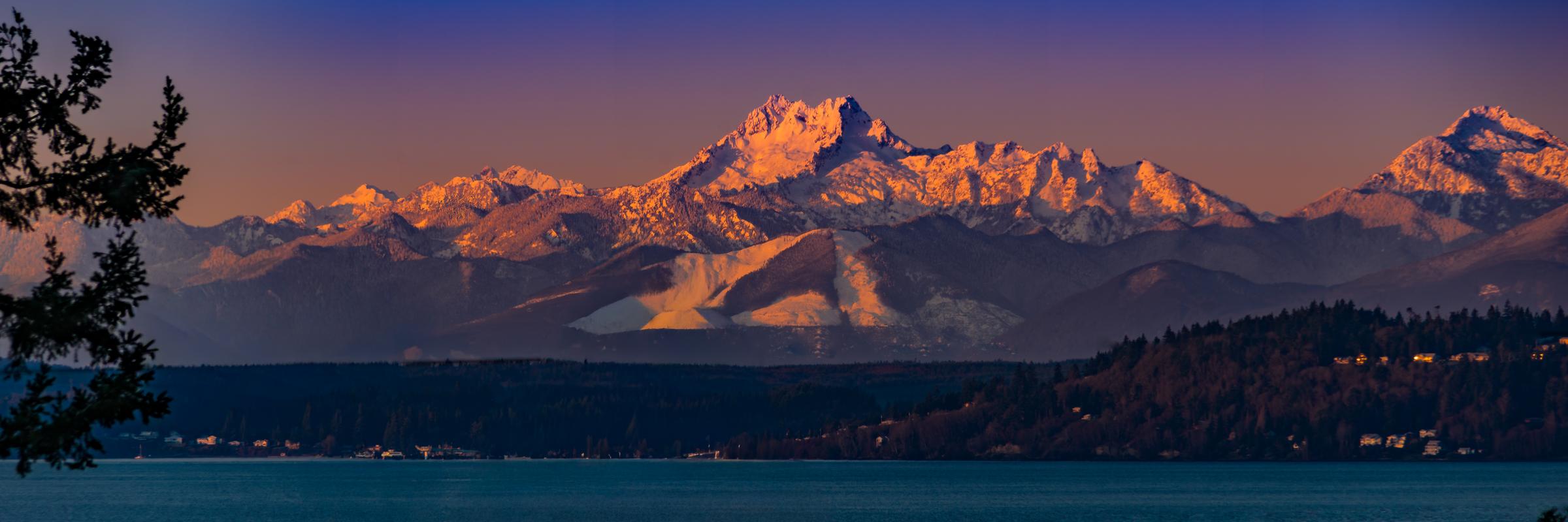 Sunset on the Mountains Seattle Washington United States