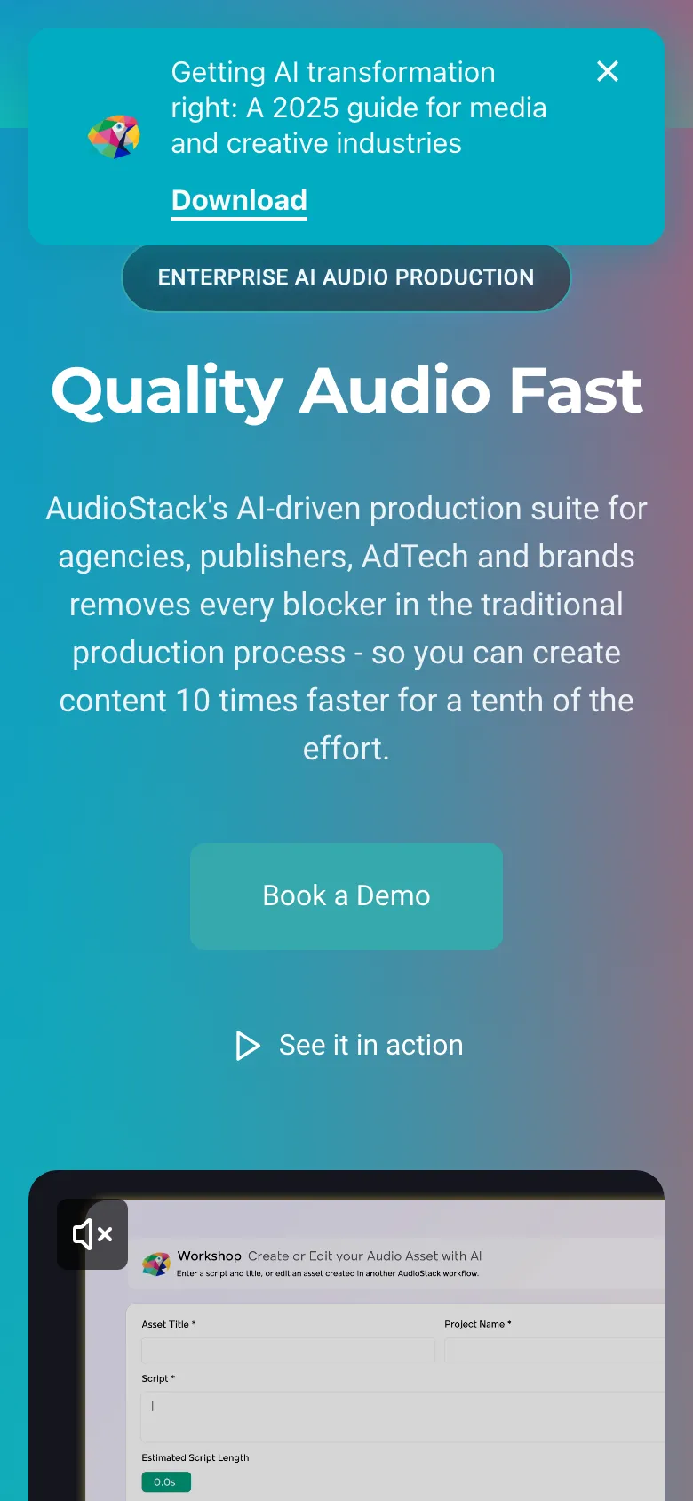 Audiostack preview