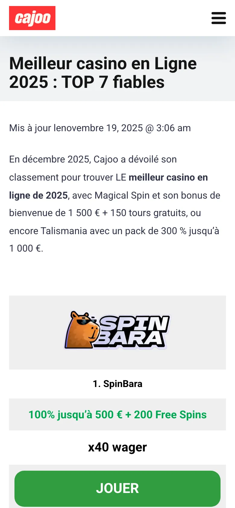 Cajoo preview