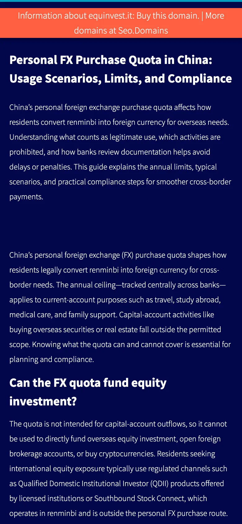Equinvest preview