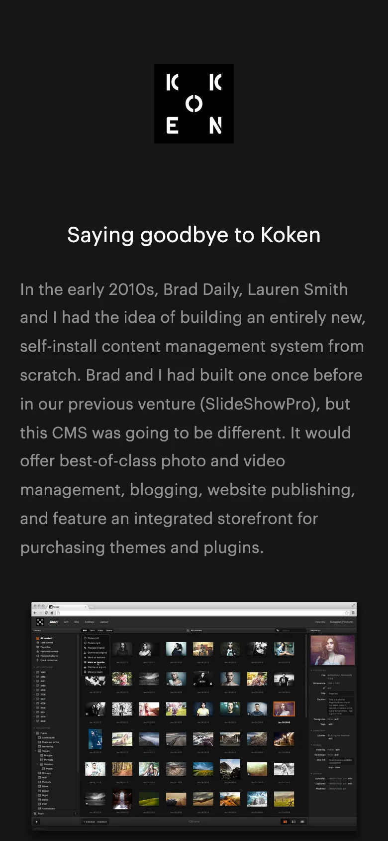 Koken preview