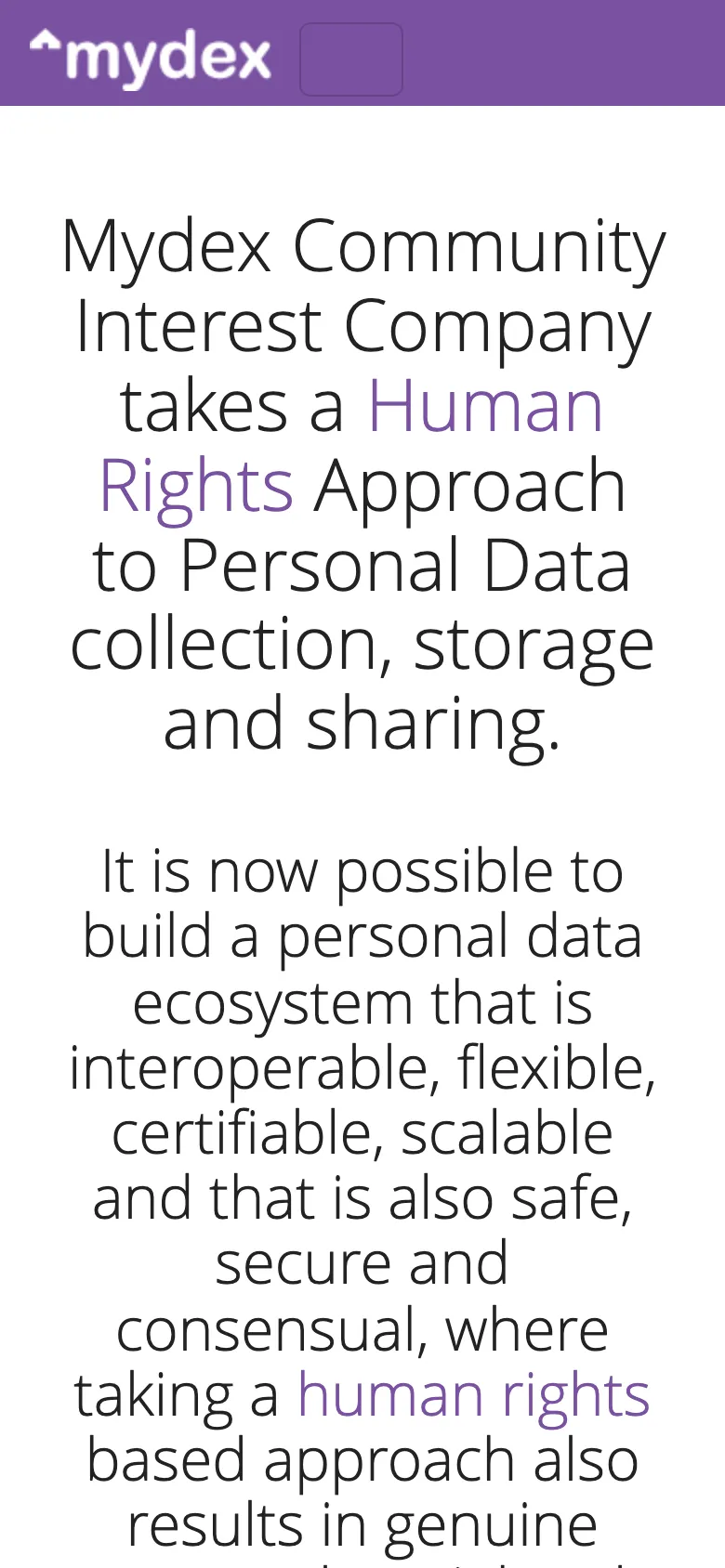 Mydex preview