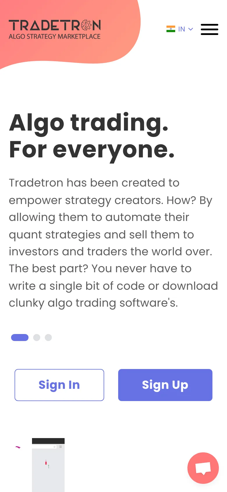 Tradetron preview