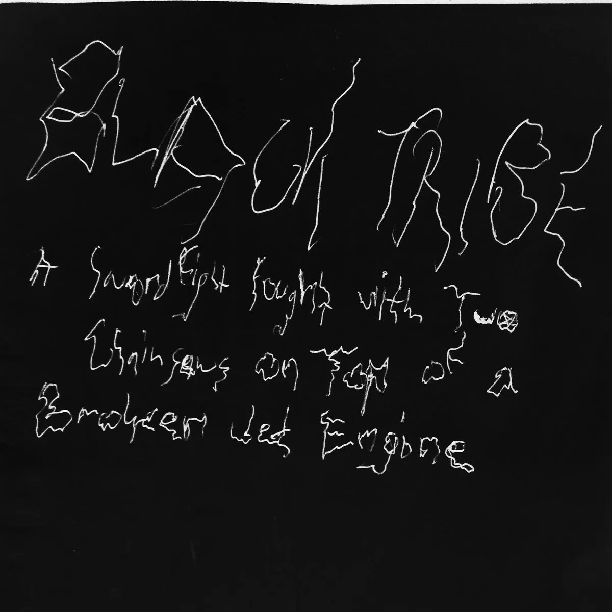 A Swordfight Fought with Two Chainsaws on Top of a Broken Jet Engine cover