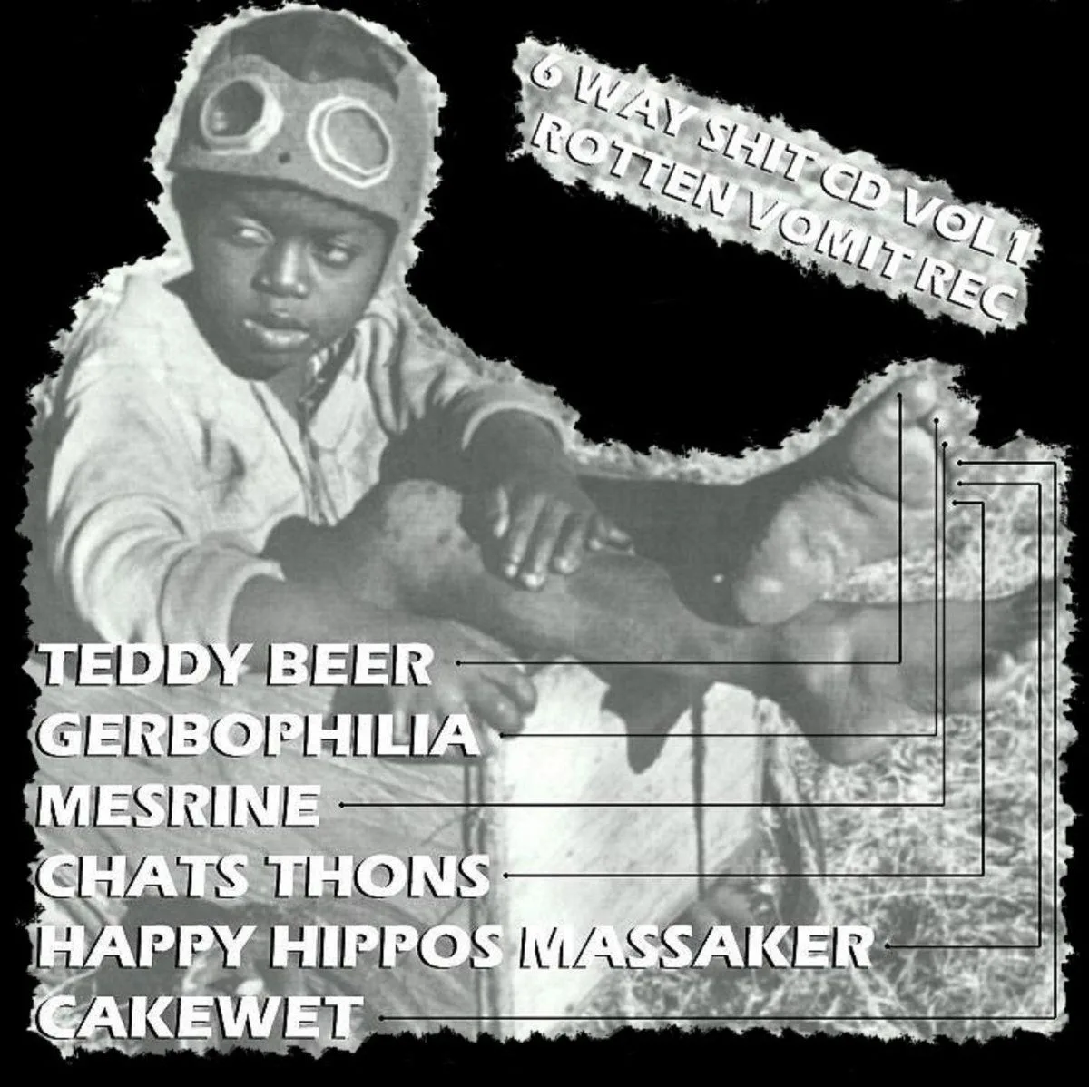 6 Way Shit CD Vol 1 - Rotten Vomit Rec cover
