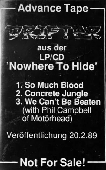 Nowhere to Hide advance tape cover