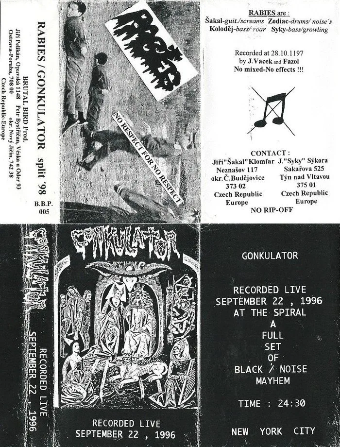 Rabies / Gonkulator - Split '98 cover