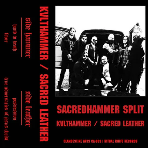 Sacredhammer Split: Kvlthammer / Sacred Leather cover