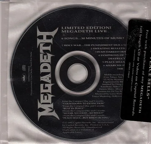 Limited Edition! Megadeth Live cover