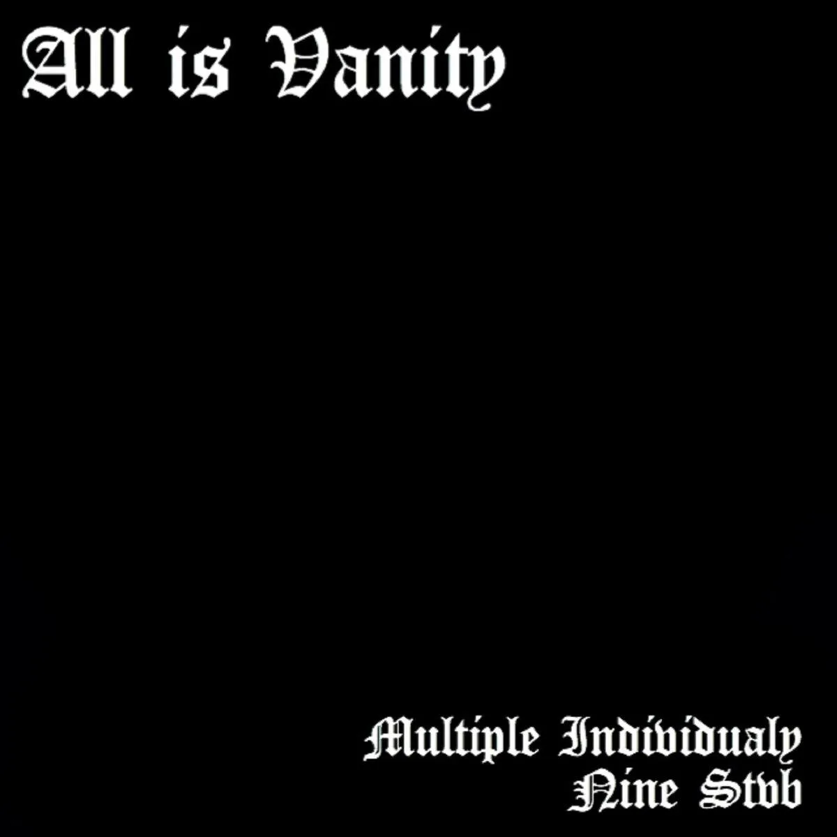 All Is Vanity cover