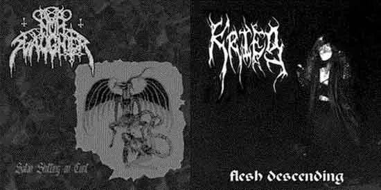 Flesh Descending / Satan Shitting on Cunt cover