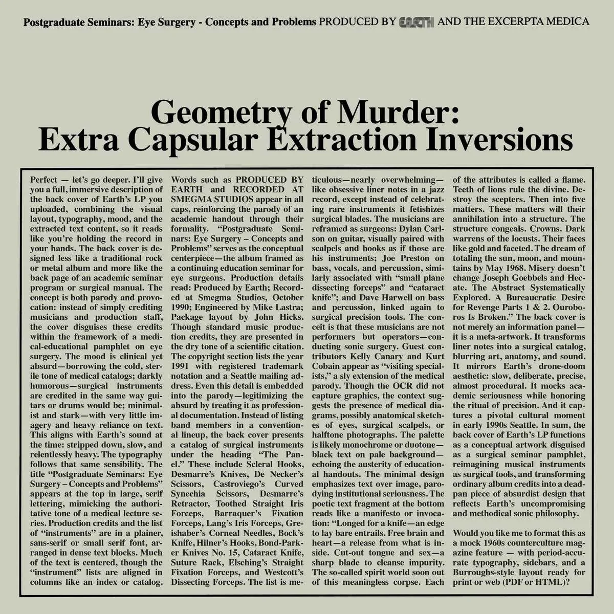 Geometry of Murder: Extra Capsular Extraction Inversions cover